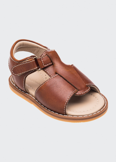 Elephantito Kids' Boy's Grip-strap Leather Sandals, Baby In Natural