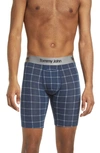Tommy John Second Skin 8-inch Boxer Briefs In Dress Blues Electric Plaid