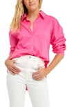 Grey Lab Oversize Cotton Button-up Shirt In Fuchsia