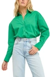 Grey Lab Oversize Cotton Button-up Shirt In Green