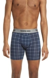 Tommy John Second Skin 6-inch Boxer Briefs In Dress Blues Electric Plaid