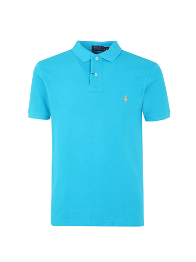 Polo Ralph Lauren Short Slleve Knit Polo In Blue