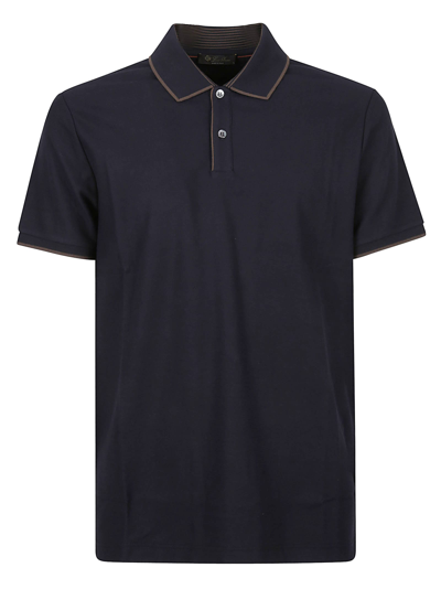 Loro Piana Brentwood Honeycomb Jersey Piqué Polo In Blue Navy