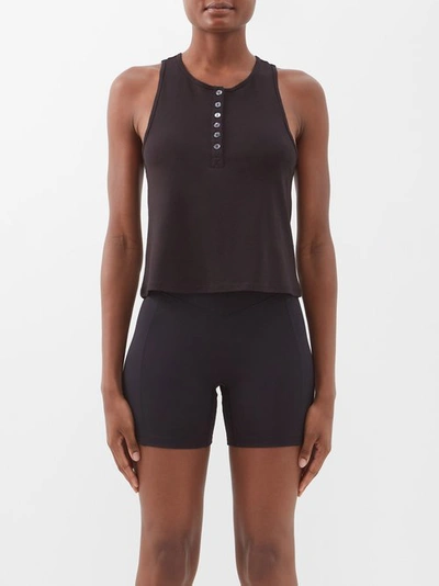Le Ore Amalfi Crossover-strap Recycled-jersey Tank Top In Black
