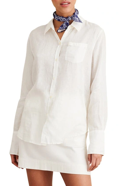 Alex Mill Standard Linen Button-up Shirt In White