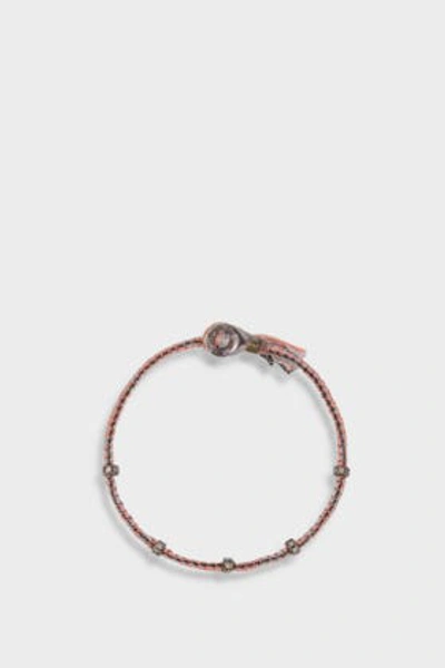 Brooke Gregson Diamond-embellished Silk Bracelet In Pink