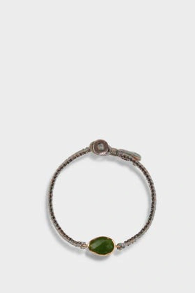 Brooke Gregson Tsavorite And 14k Rose Gold Silk Bracelet In Green
