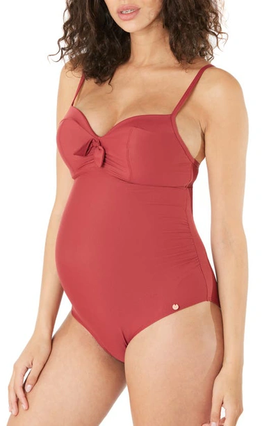 Cache Coeur Maternity Monaco One-piece Swimsuit In Terracota