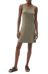 Michael Stars Eliza Wide Binding Tank Dress In Olive