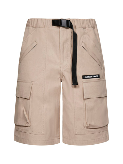 Ambush Patch-pocket Cargo Shorts In Beige