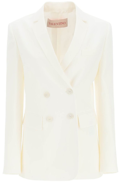 Valentino Dry Tailoring Wool Blazer In White