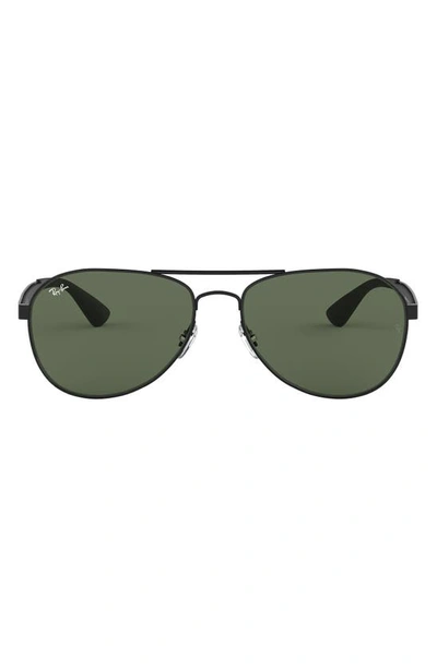 Ray Ban 61mm Aviator Sunglasses In Mat Gunmet