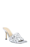 Marc Fisher Ltd Draya Braided Sandal In Silver Metallic Leather