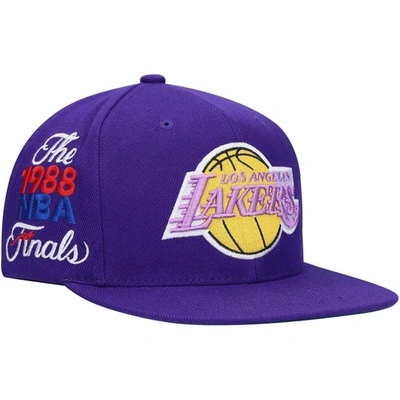 Mitchell & Ness Purple Los Angeles Lakers Hardwood Classics 1988 Nba Finals Xl Patch Snapback Hat