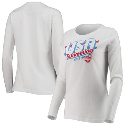 Outerstuff White Team Usa Swimming Streamline Long Sleeve T-shirt