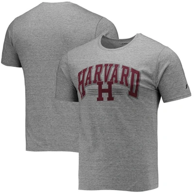 League Collegiate Wear Heathered Grey Harvard Crimson Upperclassman Reclaim Recycled Jersey T-shirt In Heather Grey