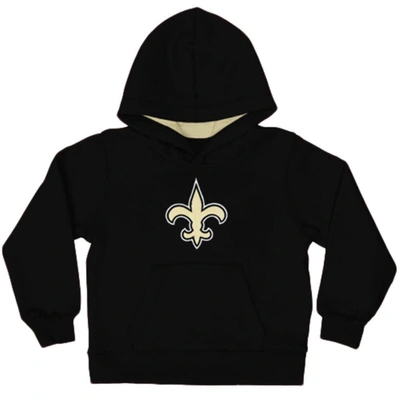 Outerstuff Kids' New Orleans Saints Toddler Fan Gear Primary Logo Pullover Hoodie In Black