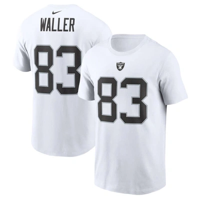 Nike Men's  Darren Waller White Las Vegas Raiders Player Name And Number T-shirt