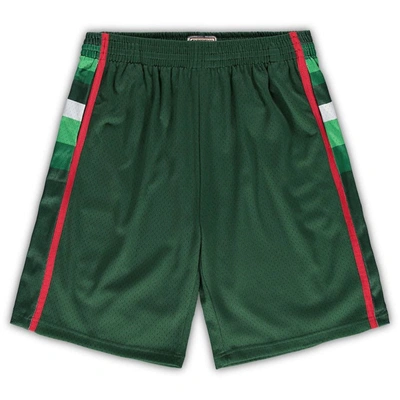 Mitchell & Ness Men's Mitchell Ness Hunter Green Milwaukee Bucks Big Tall Hardwood Classics Team Swingman Shorts In Dark Green