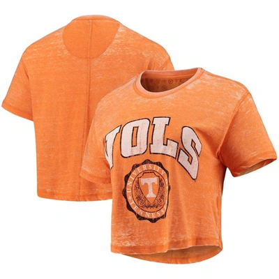 Pressbox Tennessee Orange Tennessee Volunteers Edith Vintage Burnout Crop T-shirt