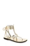 Free People Vacation Day Sandal In Vintage Gold Leather