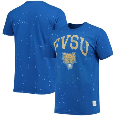 Retro Brand Original  Royal Fort Valley State Wildcats Bleach Splatter T-shirt