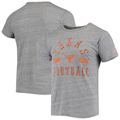 League Collegiate Wear Heathered Gray Texas Longhorns Football Focus Victory Falls Tri-blend T-shirt In Heather Gray