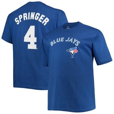 Profile George Springer Royal Toronto Blue Jays Big & Tall Name & Number T-shirt