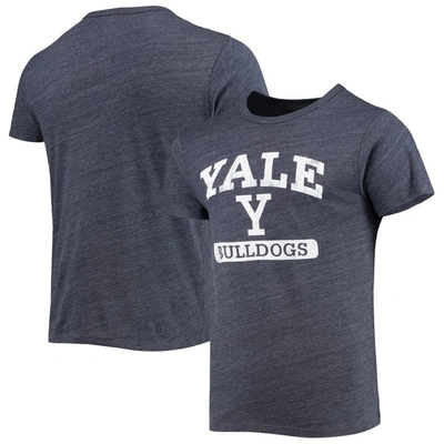League Collegiate Wear Heathered Navy Yale Bulldogs Volume Up Victory Falls Tri-blend T-shirt In Heather Navy
