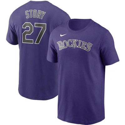 Nike Purple Colorado Rockies Name & Number T-shirt