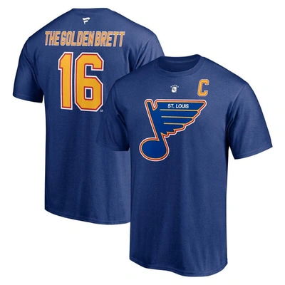 Fanatics Branded Brett Hull Blue St. Louis Blues Authentic Stack Retired Player Nickname & Number T-