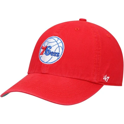 47 ' Red Philadelphia 76ers Team Franchise Fitted Hat