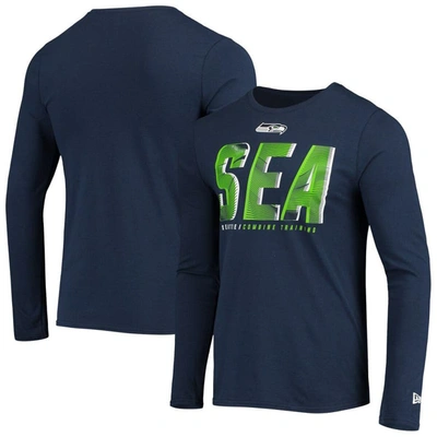 New Era College Navy Seattle Seahawks Combine Authentic Static Abbreviation Long Sleeve T-shirt