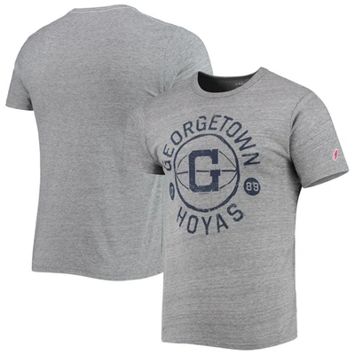 League Collegiate Wear Heathered Grey Georgetown Hoyas Hero Shot Victory Falls Tri-blend T-shirt In Heather Grey