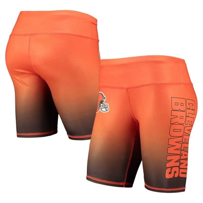 Foco Orange Cleveland Browns Gradient Biker Shorts