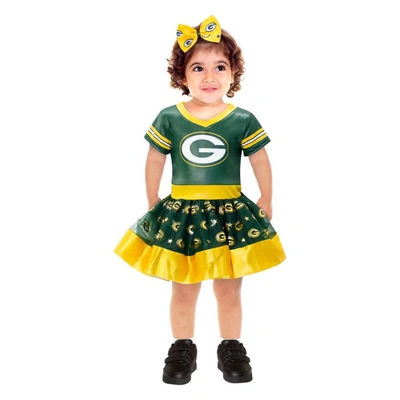 Jerry Leigh Kids' Girls Toddler Green Green Bay Packers Tutu Tailgate Game Day V-neck Costume