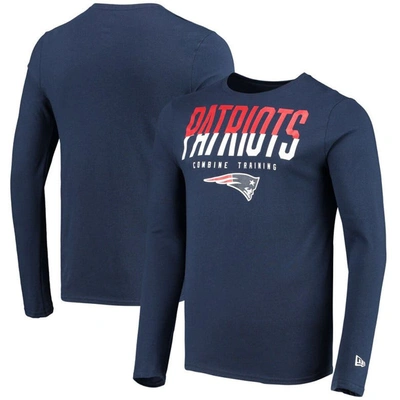New Era Navy New England Patriots Combine Authentic Split Line Long Sleeve T-shirt