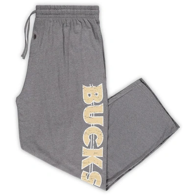 Concepts Sport Men's Heathered Charcoal Milwaukee Bucks Big And Tall Quest Fleece Pants