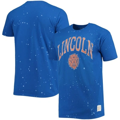 Retro Brand Original  Royal Lincoln Lions Bleach Splatter T-shirt