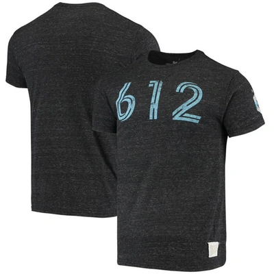 Retro Brand Original  Heathered Black Minnesota United Fc Area Code Tri-blend T-shirt
