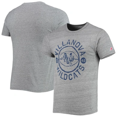 League Collegiate Wear Heathered Grey Villanova Wildcats Hero Shot Victory Falls Tri-blend T-shirt In Heather Grey