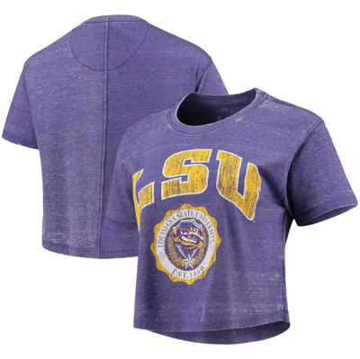 Pressbox Purple Lsu Tigers Edith Vintage Burnout Crop T-shirt