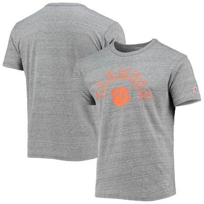 League Collegiate Wear Heathered Gray Clemson Tigers Tide Seal Nuevo Victory Falls Tri-blend T-shirt