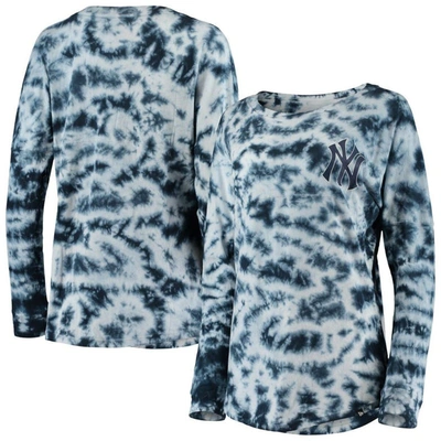 New Era Women's  Navy New York Yankees Tie-dye Long Sleeve T-shirt