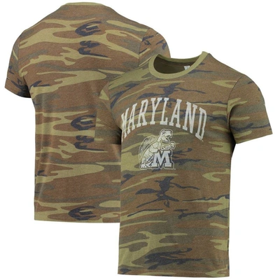 Alternative Apparel Camo Maryland Terrapins Arch Logo Tri-blend T-shirt