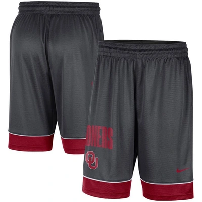 Nike Men's Charcoal, Crimson Oklahoma Sooners Fast Break Performance Shorts In Charcoal,crimson