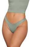 Skims Stretch Cotton Dipped Thong In Mineral