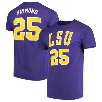 Retro Brand Original  Ben Simmons Purple Lsu Tigers Alumni Basketball Jersey T-shirt