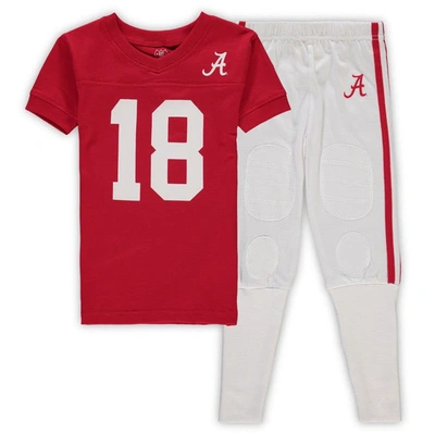 Wes & Willy Kids' Preschool  Crimson Alabama Crimson Tide Football V-neck T-shirt And Pants Sleep Set