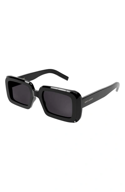 Saint Laurent Sunrise 52mm Square Sunglasses In Black
